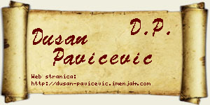 Dušan Pavičević vizit kartica